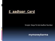 Benefits of e aadhar