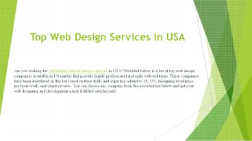 Top Web Design Services in USA