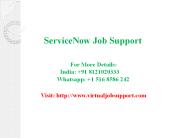 ServiceNow Job Support | Service Now Admin Developer On Job Support