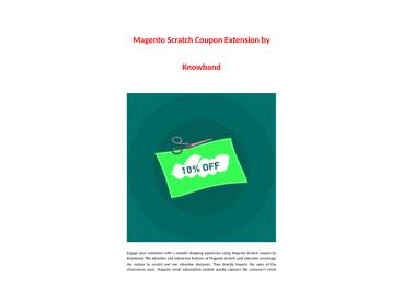 Magento Scratch Coupon Extension by Knowband