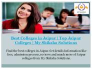 Best Colleges in Jaipur | Top Jaipur Colleges | My Shiksha Solutions