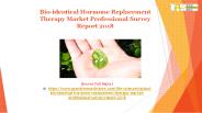 Bio-identical Hormone Replacement Therapy Market Professional Survey Report 2018