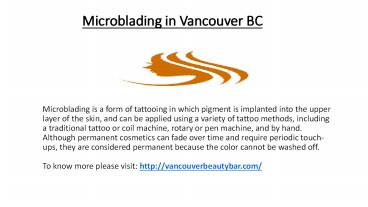 Microblading in Vancouver BC