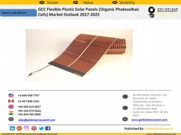 GCC Flexible Plastic Solar Panels (Organic Photovoltaic Cells) Market Outlook 2017-2025 (1)