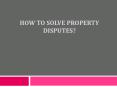 How to Solve Property Disputes PowerPoint PPT Presentation
