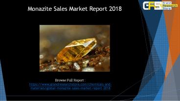 Monazite Sales Market Report 2018