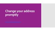 Change your address promptly