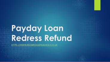 Payday Loan Redress Refund