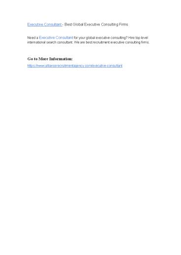 Executive Consultant - Best Global Executive Consulting Firms (1)