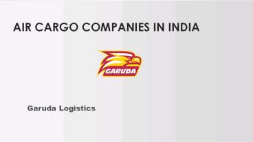 Air Cargo Companies in India