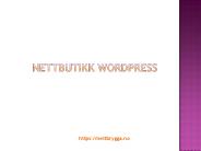 Nettbutikk WordPress