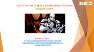 Anti-Venom Market Professional Survey Report 2018