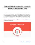 Top Reasons Why Every Magento Ecommerce Store Must Opt for Mobile App? PowerPoint PPT Presentation