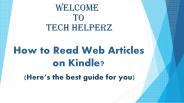 How to Read Web Articles on Kindle?