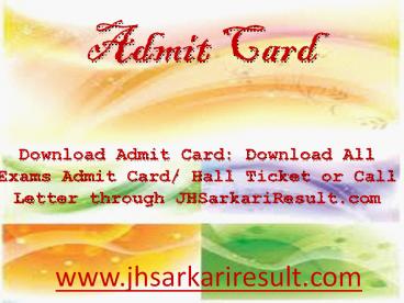 Admit card