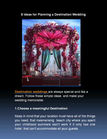 Ideas for Planning a Destination Wedding