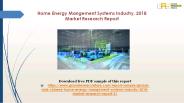 Home Energy Mangement Systems Industry, 2018 Market Research Report