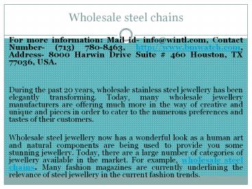 wholesale steel chains