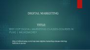 Best-Top Digital Marketing classes-courses in Pune | MilindMorey