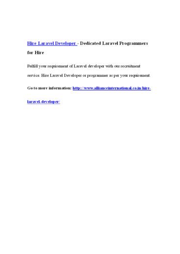 Hire Laravel Developer - Dedicated Laravel Programmers for Hire