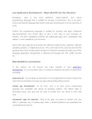 Java Application Development - Major Benefits For Your Business