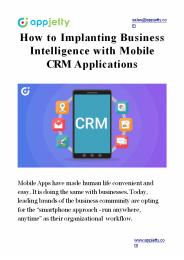 How to Implanting Business Intelligence with Mobile CRM Applications