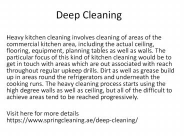 Deep Cleaning Services