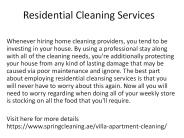 Residential Cleaning Services