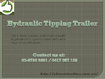 Flat Top Hydraulic Tipper Tandem with Truck gates| U Beaut Trailers