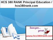 HCS 380 RANK Principal Education / hcs380rank.com