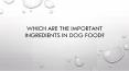 Which are the important ingredients in Dog Food? PowerPoint PPT Presentation