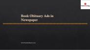 Release Obituary advertisement  in Newspaper with Bookadsnow