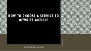 How to Choose a Service to Rewrite Article