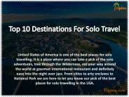 Top Destinations For Solo Travel In USA