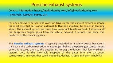 Porsche exhaust systems