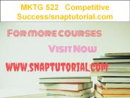MKTG 522  Competitive Success--snaptutorial.com