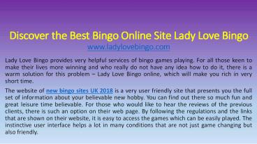 Discover the Best Bingo Online Site Lady Love Bingo