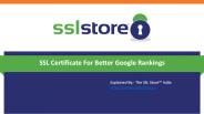 SSL Certificate for Better Google Rankings