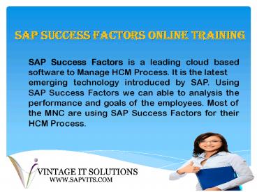 SAP Successfactors Online Training USA | SAP Success Factors PPT