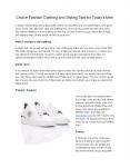 Choice Fashion Clothing and Styling Tips for Today's Men PowerPoint PPT Presentation
