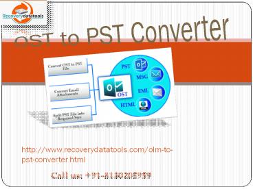 Exchange OST Recovery tool from Outlook OST file