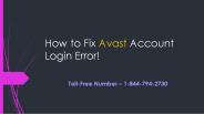 How to Fix Avast Account Login Error!