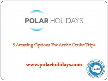 3 Amazing Options for Arctic Cruise Trips