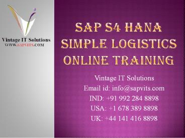 Online Logistics Courses PPT