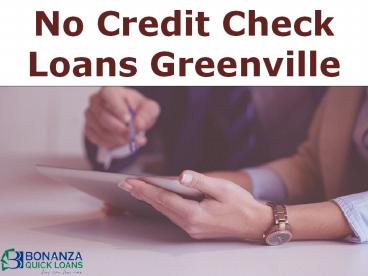 No Credit Check Loans Greenville