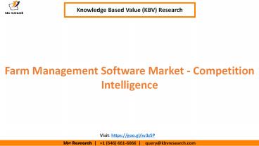 Farm Management Software Market - Competition Intelligence
