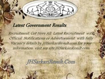 Latest Government Results