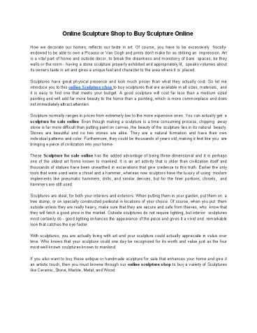 Online Sculpture Shop to Buy Sculpture Online