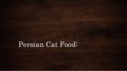 Persian Cat Food