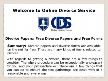 Online Divorce Application  at onlinedivorceservice